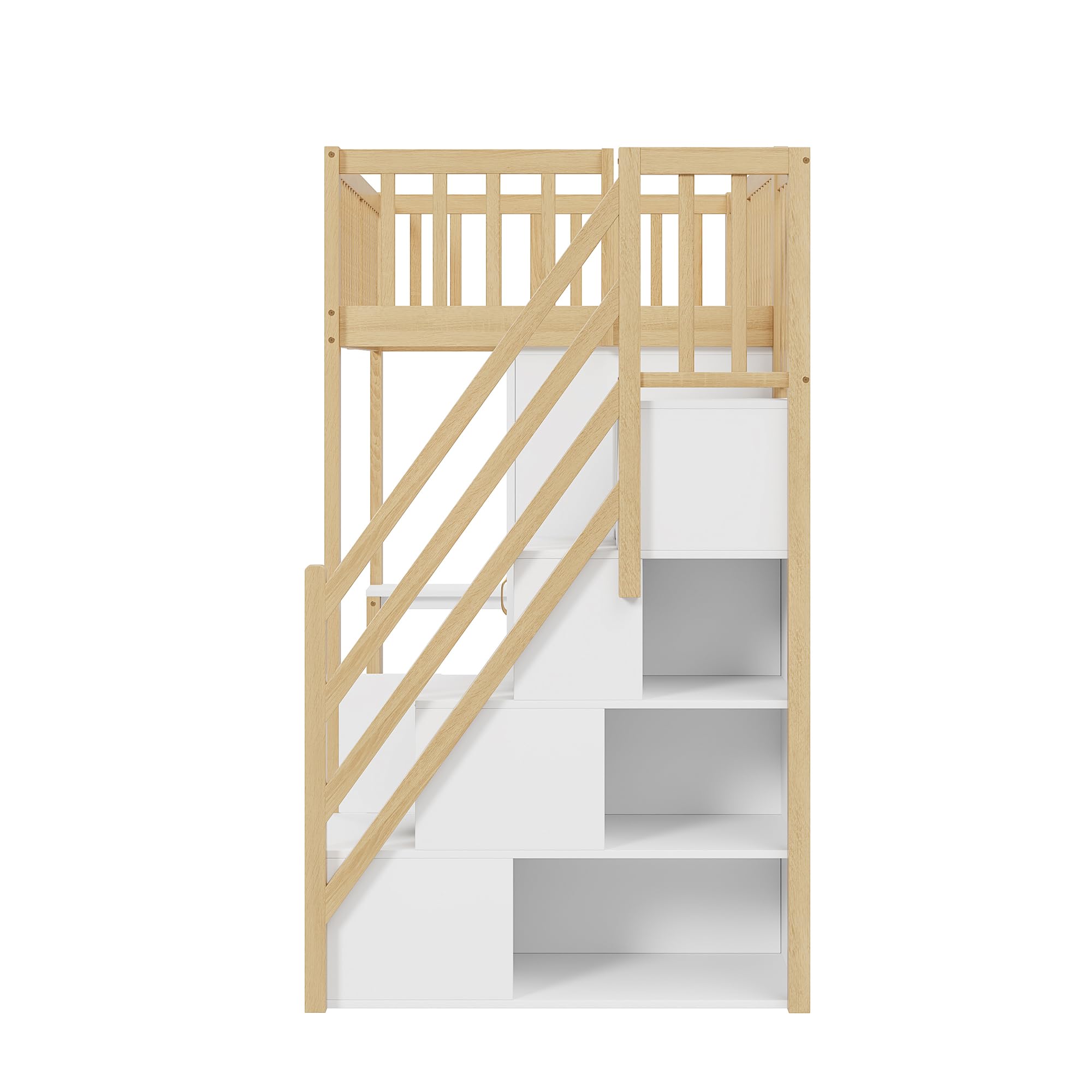 Hochbett 90x200 Mit Schreibtisch & Schrank - Kinder Etagenbett Mit Rausfallschutz