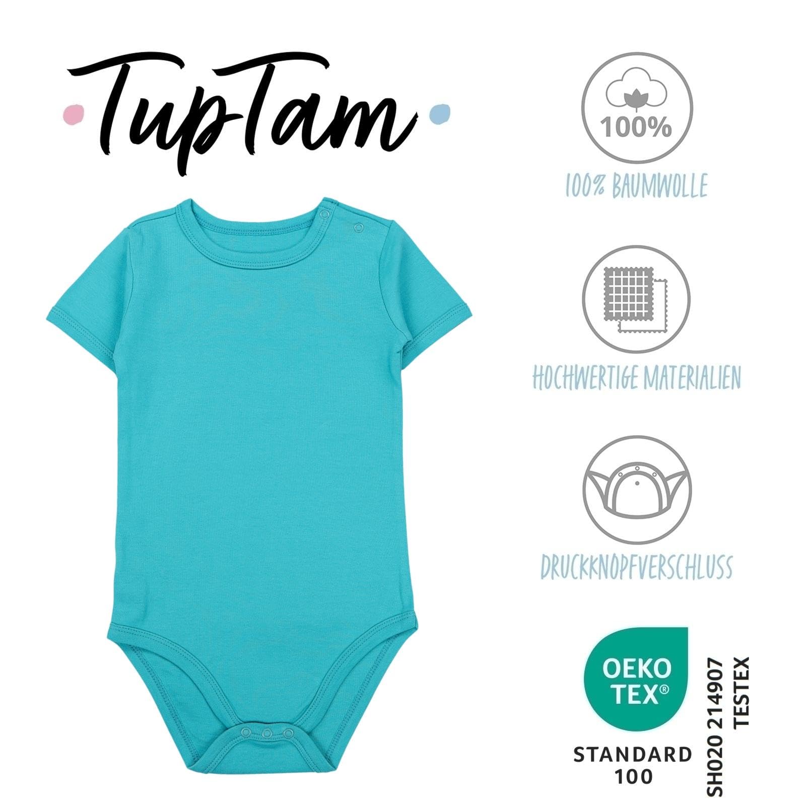 TupTam Baby Body Kurzarm – 3er Set aus 100% Baumwolle bis Größe 134