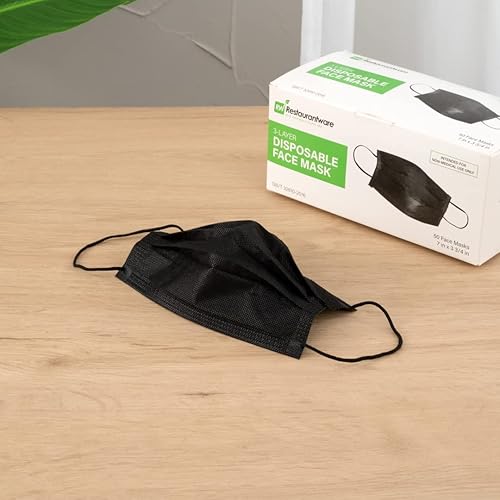 Miniatura 4 de Restaurantware -Clean Tek - Mascarillas desechables profesionales, 50 mascarillas transpirables para la nariz - 3 capas, ajuste personalizable,