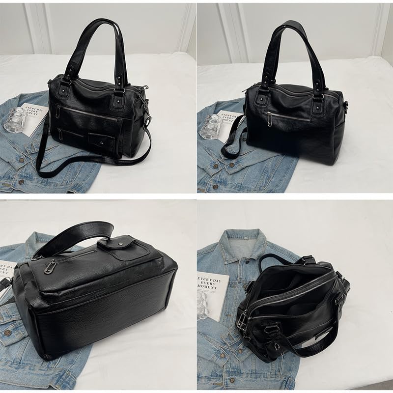 Borsa Bauletto con Tracolla da Donna in Pelle Sintetica Hobo Borsa a mano Sacchetto Borsa a spalla Donna Borse Manici Lunghi Donne Borsetta Borse a tracolla Marrone