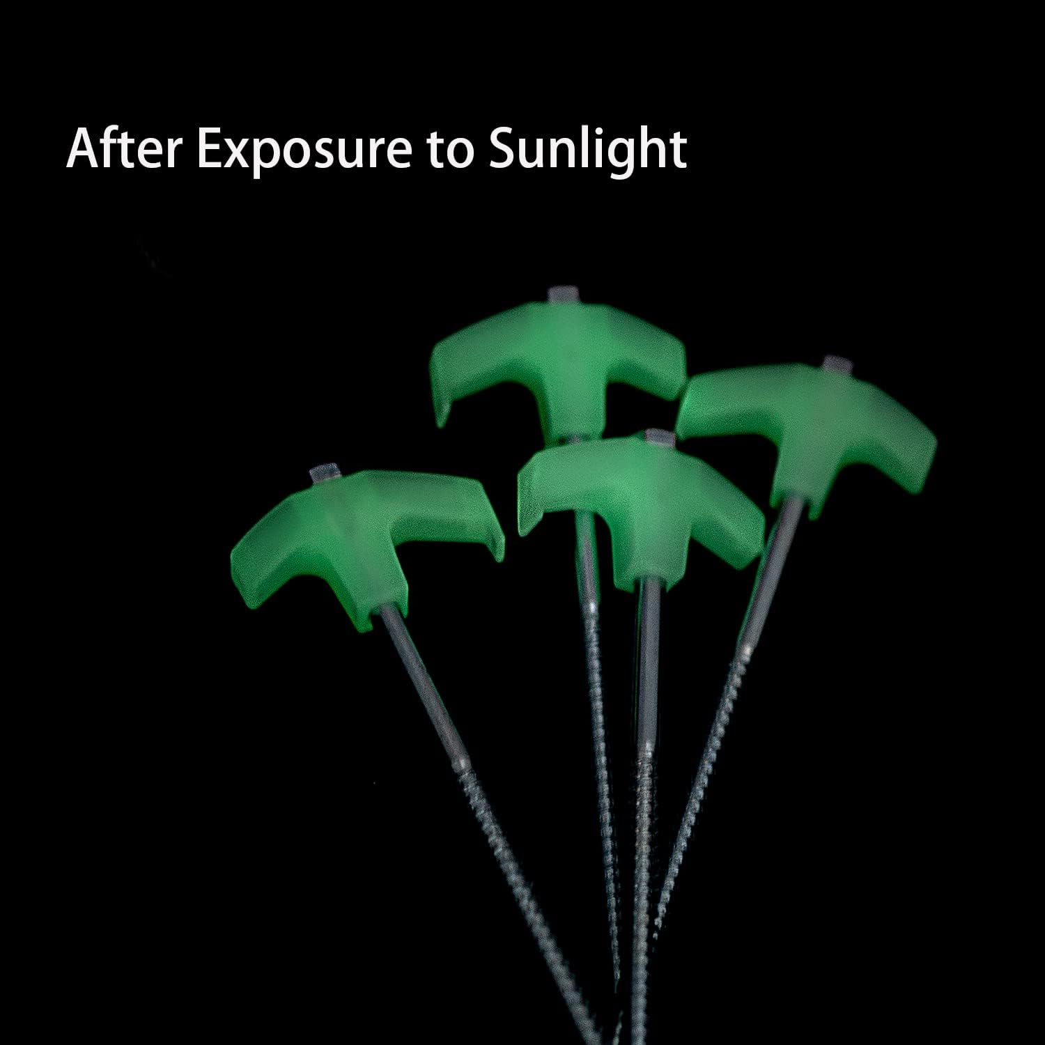 15 Pcs Super Heavy Duty Threaded Tent Stakes - Screw Style Glow-in-the-Dark Ground Anchor Pegs with 13MM Hex Drill Adapter and Storage Bag