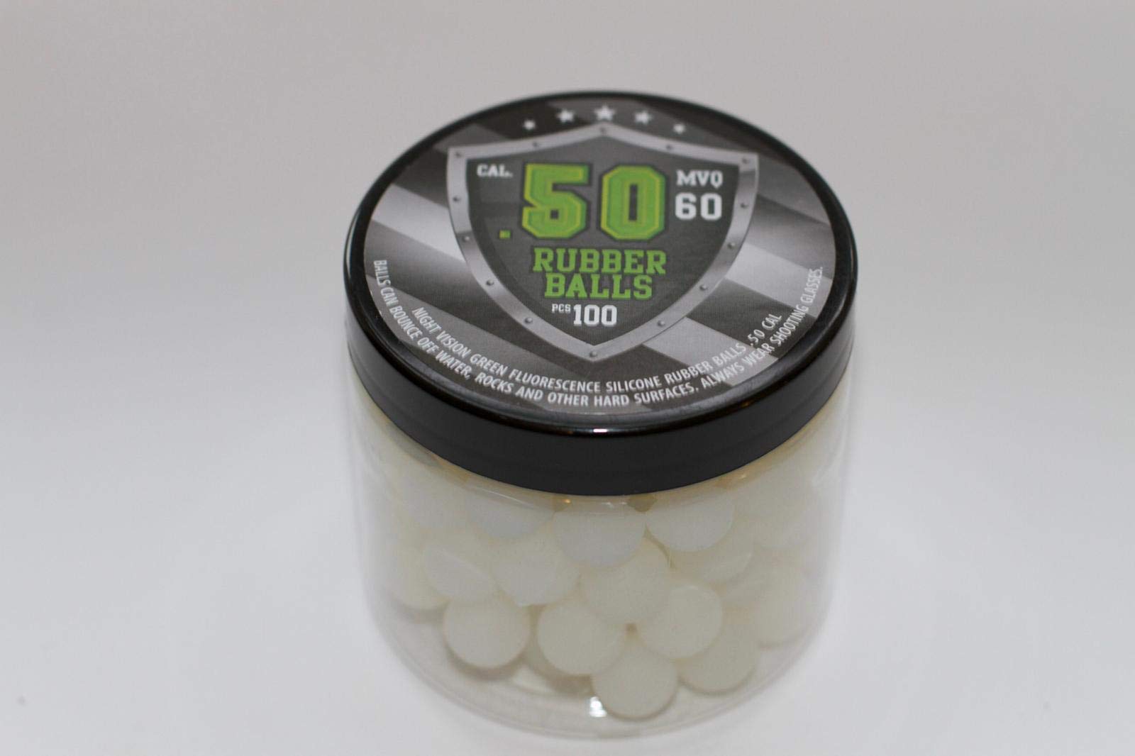 SSR 100 x Night Vision Fluorescent Silicon Rubber Balls Paintballs Glowing in The Dark in 50 Cal.