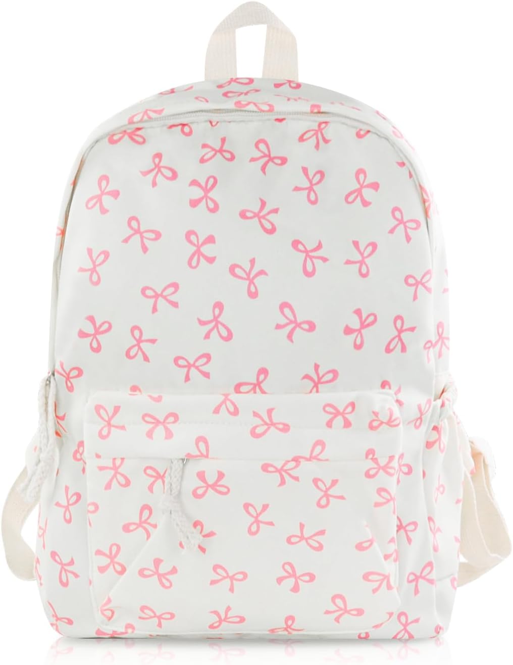 Nylon Ladies Backpack, Bow Pattern Travel Back Pack for Women with Adjustable Shoulder Straps, Cute Casual Daypacks (Blue)