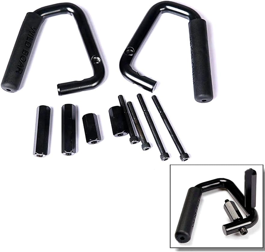 Guojia Grab Bar Front Grab Handles Kit for Jeep Wrangler JK Sahara Sport Rubicon X & Unlimited 2/4 Door 2007-2017 Pair,Safe Aluminum Alloy Solid Durable Non-slip Front Grab Handle (Black)