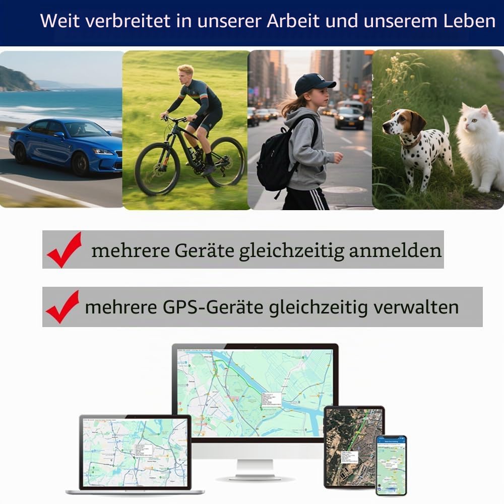 Winnes TK903E Mini GPS Tracker 4G Globale Version Ohne SIM Karte 60 Tage Standby Starker Magnet Echtzeitortung Alarm Erinnerung Kleiner Tragbarer GPS Ortungsgerät für Auto Fahrzeug Personen
