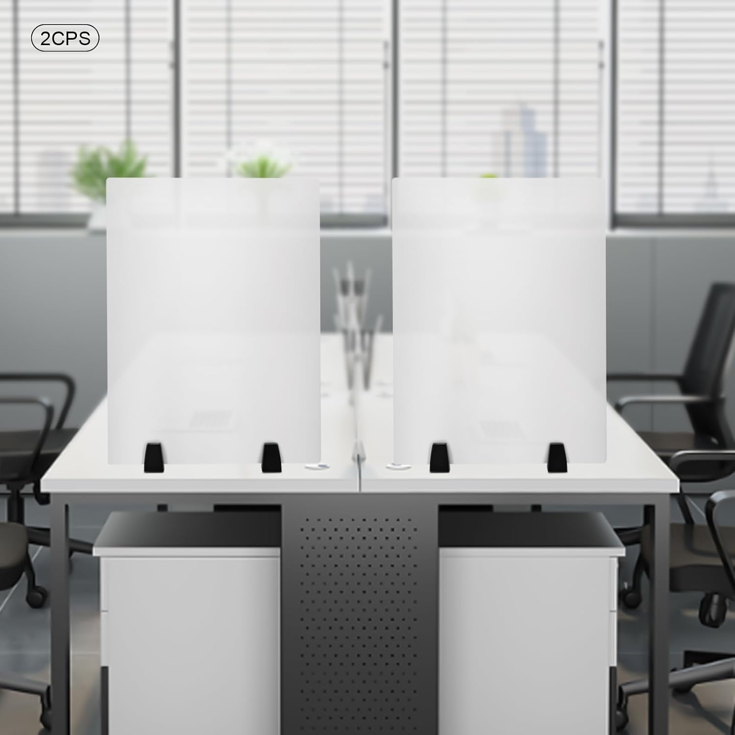 2 Pack Desk Privacy Panels,Modern Dual Frosted Plexiglass 24 x 18 inch Desk Privacy Panels,Acrylic Cubicle Desk Dividers,Office Partitions (24 in x 18 in)