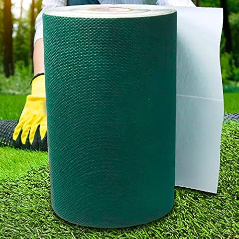 Upstreet Artificial Grass Turf Seaming Tape, (6 in x 82 ft) ($0.37/Foot), Synthetic Self-Adhesive for Turf Grass, Lawn Grass Carpet Jointing, Indoor & Outdoor Turf Rug, Pet Grass - Green Cover