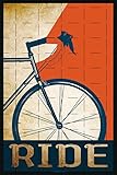 Vintage Bicycle Poster - Retro Cycling Racer Bike Art Metal Sign Bar Decor - 8x12 inch