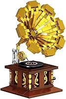 Vista 5 de Ulanlan Decoración del hogar, juego de construcción para adultos, kit de construcción de fonógrafo, mini bloques de construcción de bloques