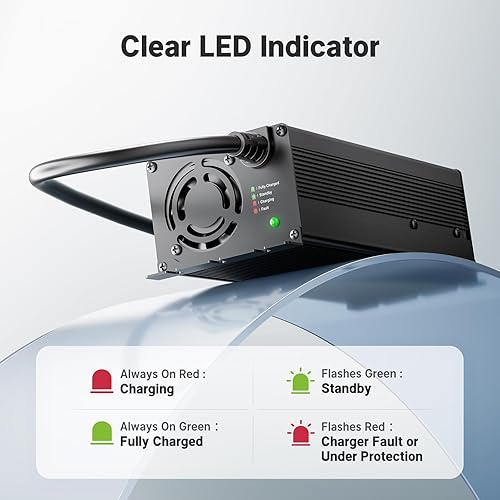 Miniatura 7 de Redodo 29.2V 20A Cargador de Batería de Litio LiFePO4, Cargador de Batería AC-DC de Carga Rápida, Compatible con Batería de Hierro y Fósforo de