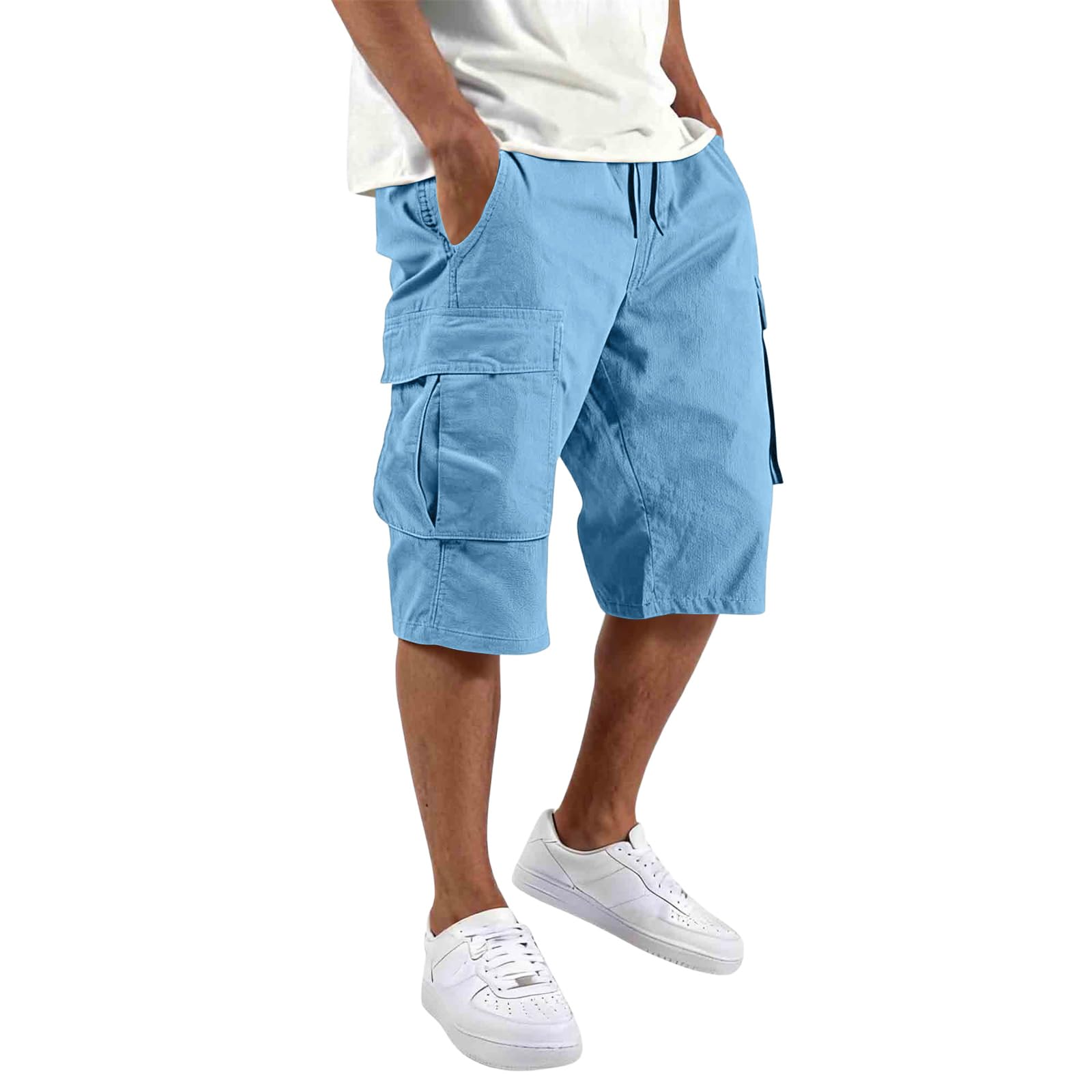 Pantaloncini Uomo Da Lavoro,Da Uomo Leggero Cargo Combat Pantaloncini Con Tasche Casual Lunghezza Al Ginocchio Pantaloncino Vestibilità Comoda Outdoor Hiking Pantaloncino Elasticizzato Resistente