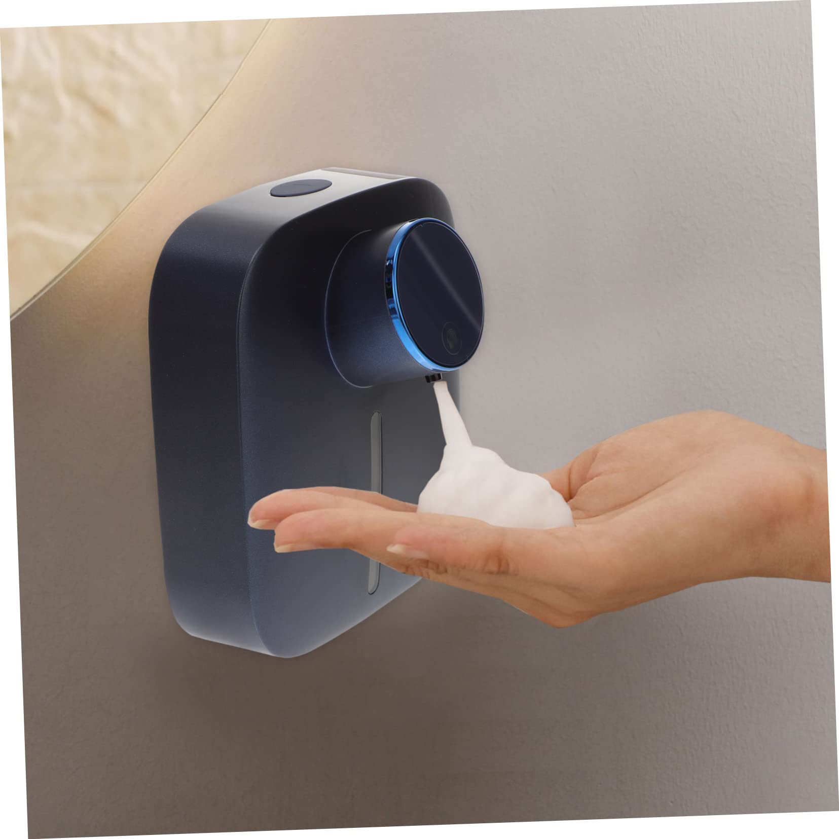 Didiseaon Distributore Automatico di Sapone senza Contatto Distributore di Sapone Ricaricabile da Parete per Casa Realizzato in Materiali con Sensori Intelligenti