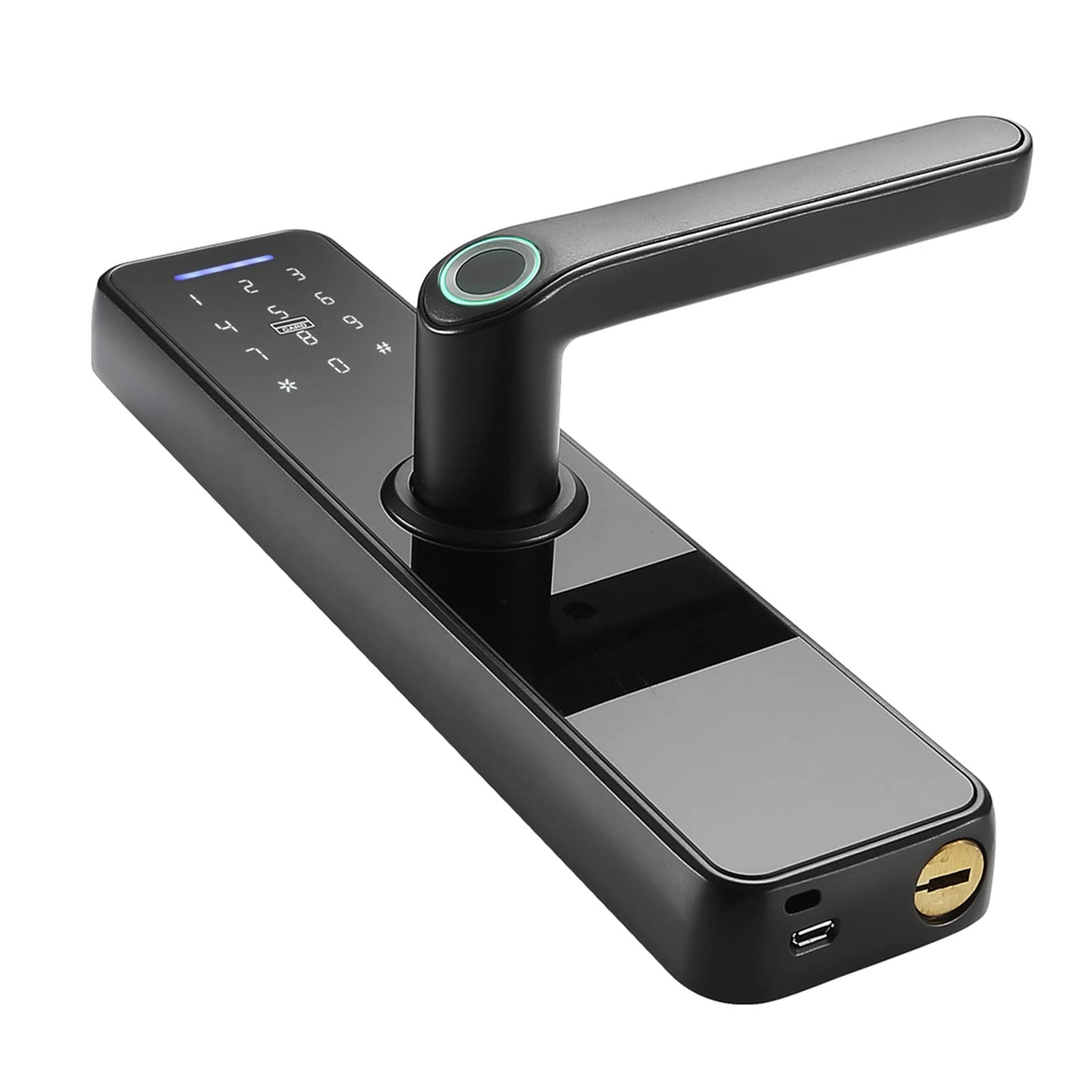 VChics Serratura intelligente per porte, WI-FI Blocco elettronico interno di impronta intelligente carta password digitale serratura dell'ufficio for inquilini casa dell'hotel(Gold)