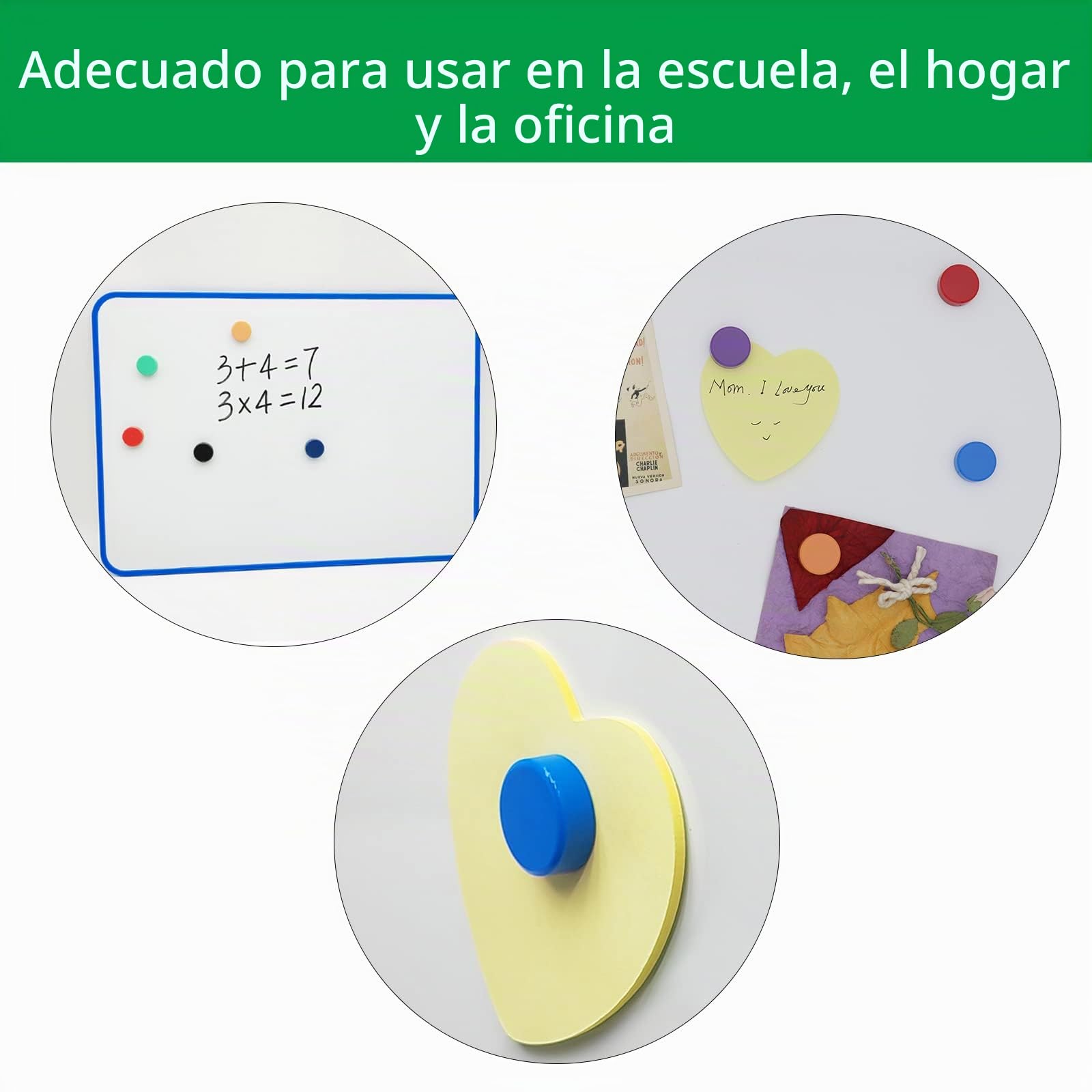Imanes Nevera y Pizarra Magnética, 20 Piezas 10 Colores, Mini Imanes Redondos