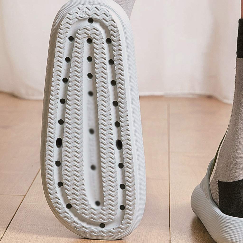 Zapatillas de baño Los deslizadores del verano de los hombres de cubierta inferior de baño suave Inicio resistente al desgaste aumento de cuatro estaciones espesados ​​con fugas sandalias y zapatillas