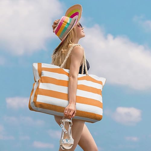 Miniatura 6 de Bolsas de playa para mujer, bolsa de playa grande impermeable con cremallera, bolsas de playa, impermeables, a prueba de arena, bolsa grande