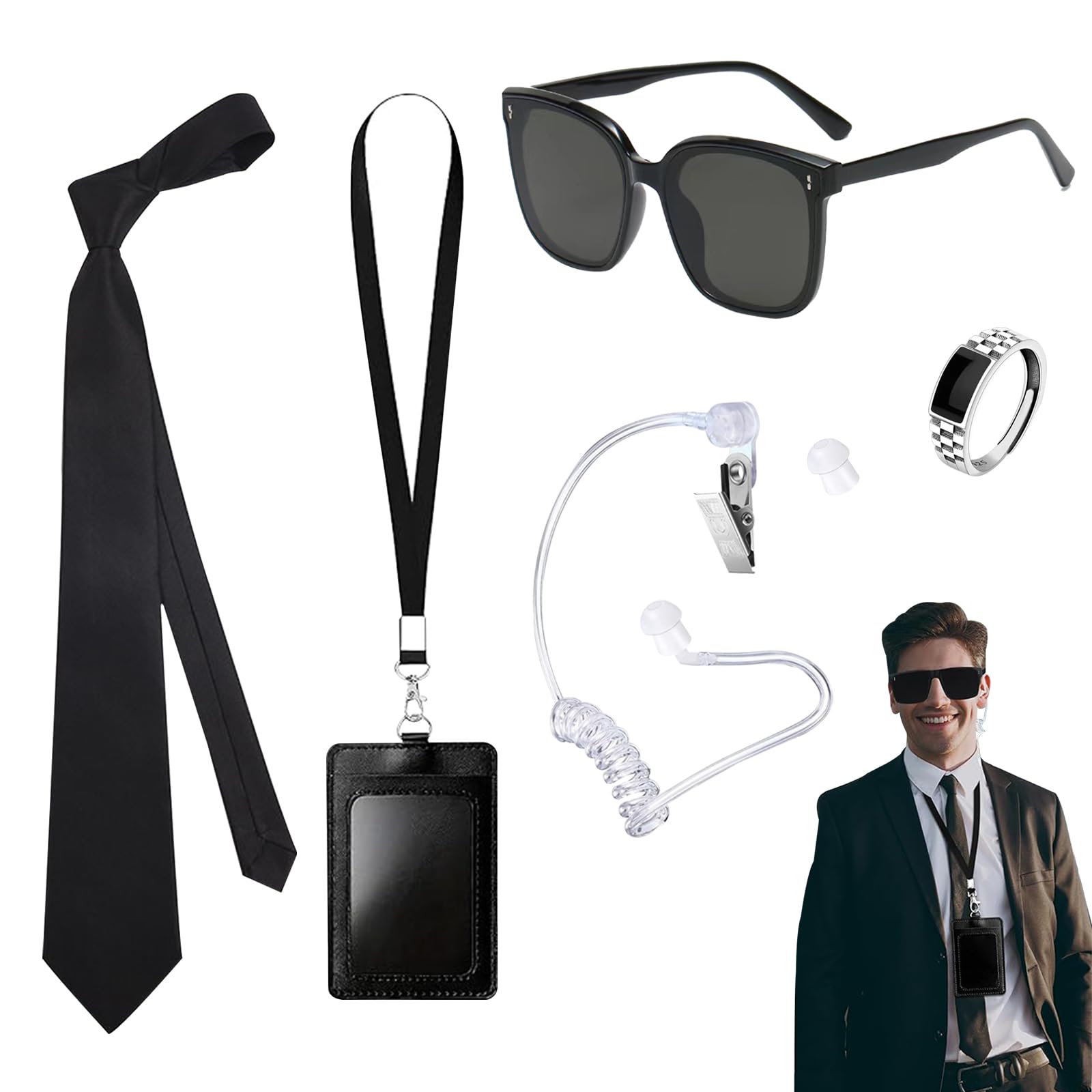Foreverup Agent Kostüm Zubehör, Men in black kostüm