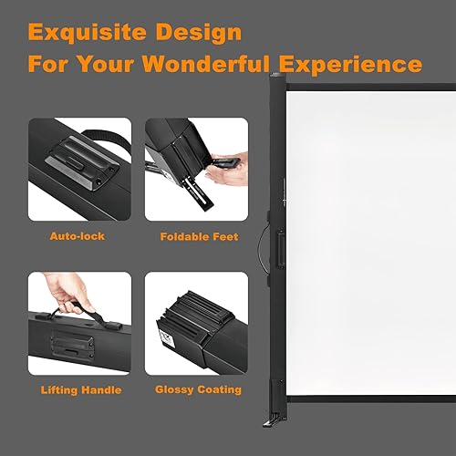 Miniatura 5 de Portable Projector Screen with Stand, 50 Inch 4:3, Outdoor Projector Screen, Lightweight and Retractable, 1.2 High Gain Wrinkle-Free Video