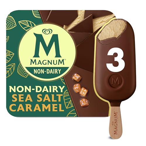 Magnum Ice Cream Bar For a Delicious Dairy Free Frozen Dessert Sea Salt Caramel Vegan Ice Cream with Non-Dairy Belgian Chocolate 9.12 oz 3 Count