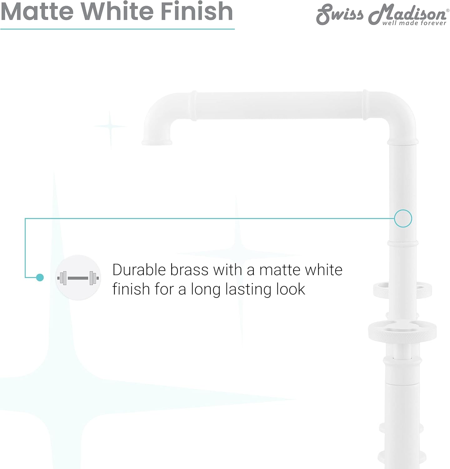Swiss Madison Well Made Forever SM-KF79MW, Avallon Pro Kitchen Faucet in Matte White