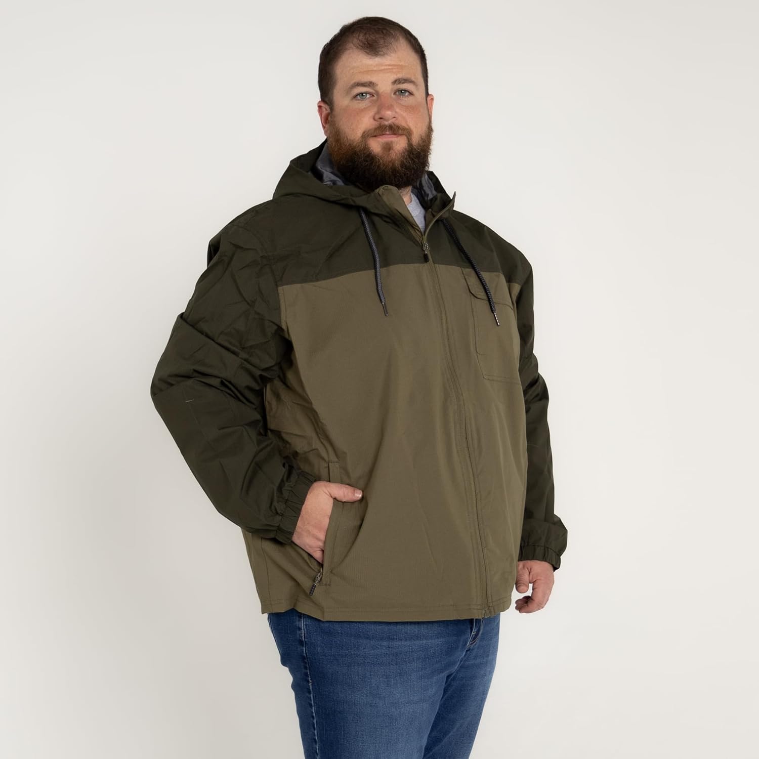 Snow Country Outerwear Men's Big Sizes Windbreaker Packable Rain Jacket
