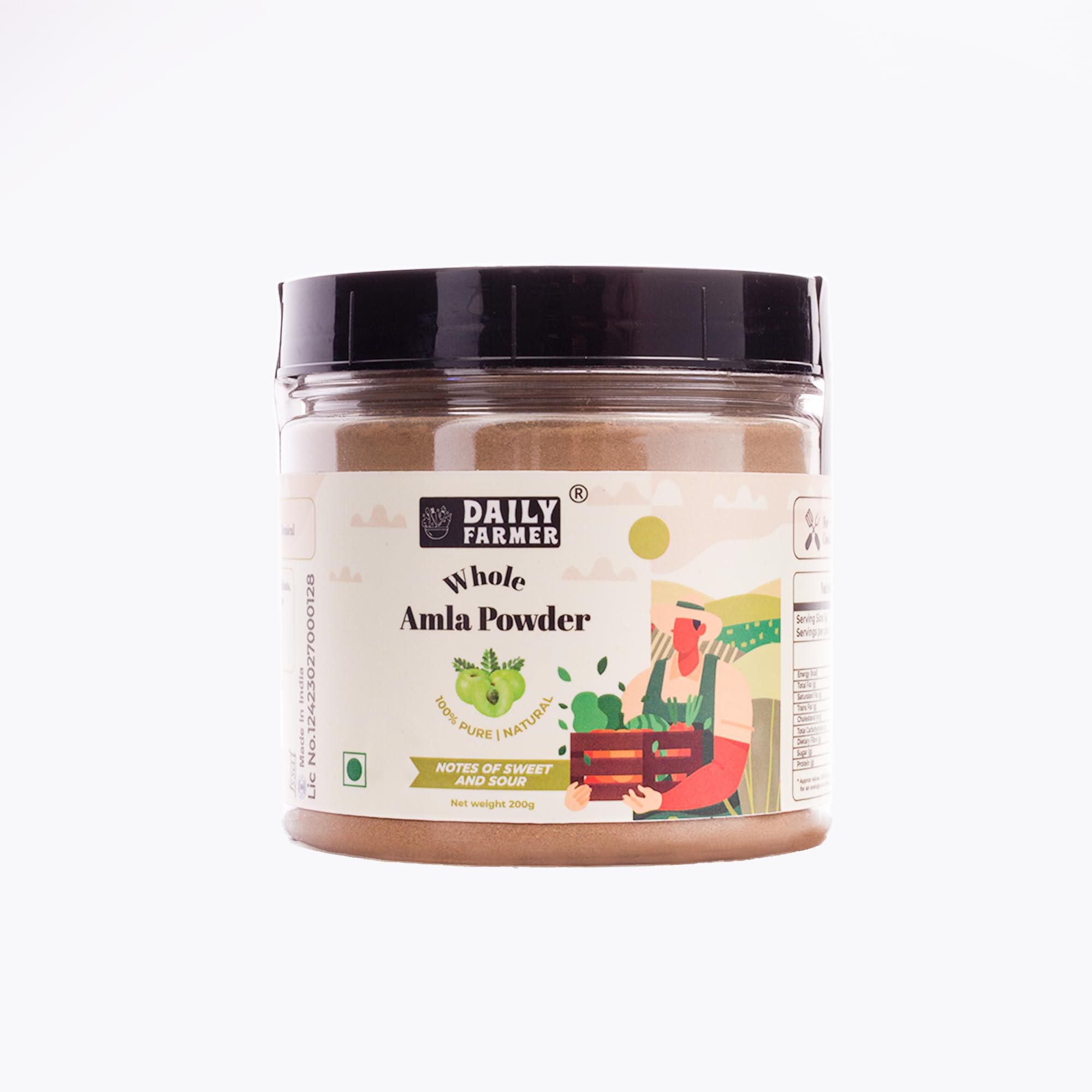 DAILY FARMER Premium Dried Seedless Amla Powder 200 Grams|Indian Gooseberry Powder|For Face, Body And Drinking|100% Pure|Face Pack|No Additives