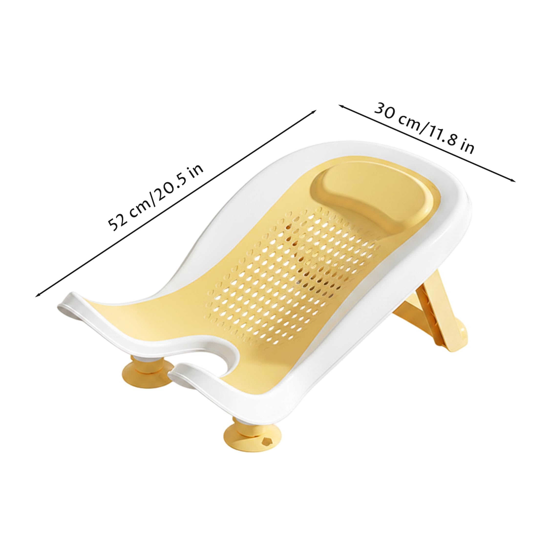 Lavabo para bebés, soporte para lavabo de bebé, higiénico sin reflujo con respaldo ergonómico y ventosas, amarillo higiénico sin reflujo con respaldo ergonómico ventosas