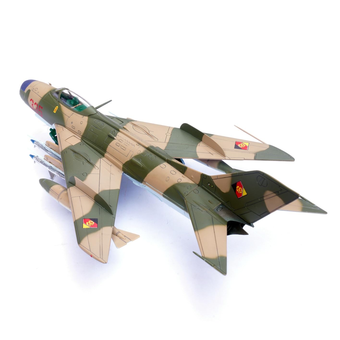 TECKEEN Stop Wschodnioniemieckie Siły Powietrzne MIG-19PM Model samolotu Model 1:72 Model Symulacja Nauka Model Wystawa
