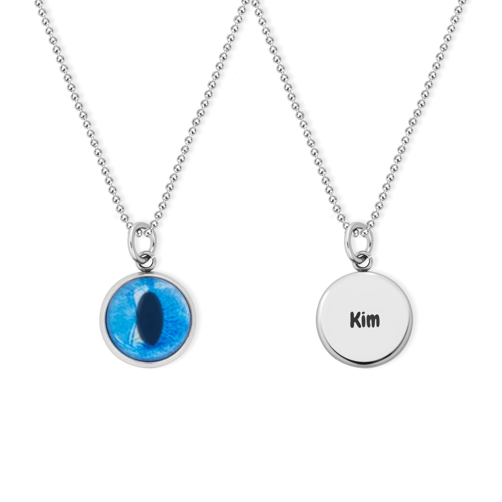 NICEDREAM Collar personalizado con foto del ojo de tu mascota y su nombre, collar personalizado con foto del ojo de tu gato o perro, joya grabada, regalo de conmemorativo para mujeres amantes de las mascotas