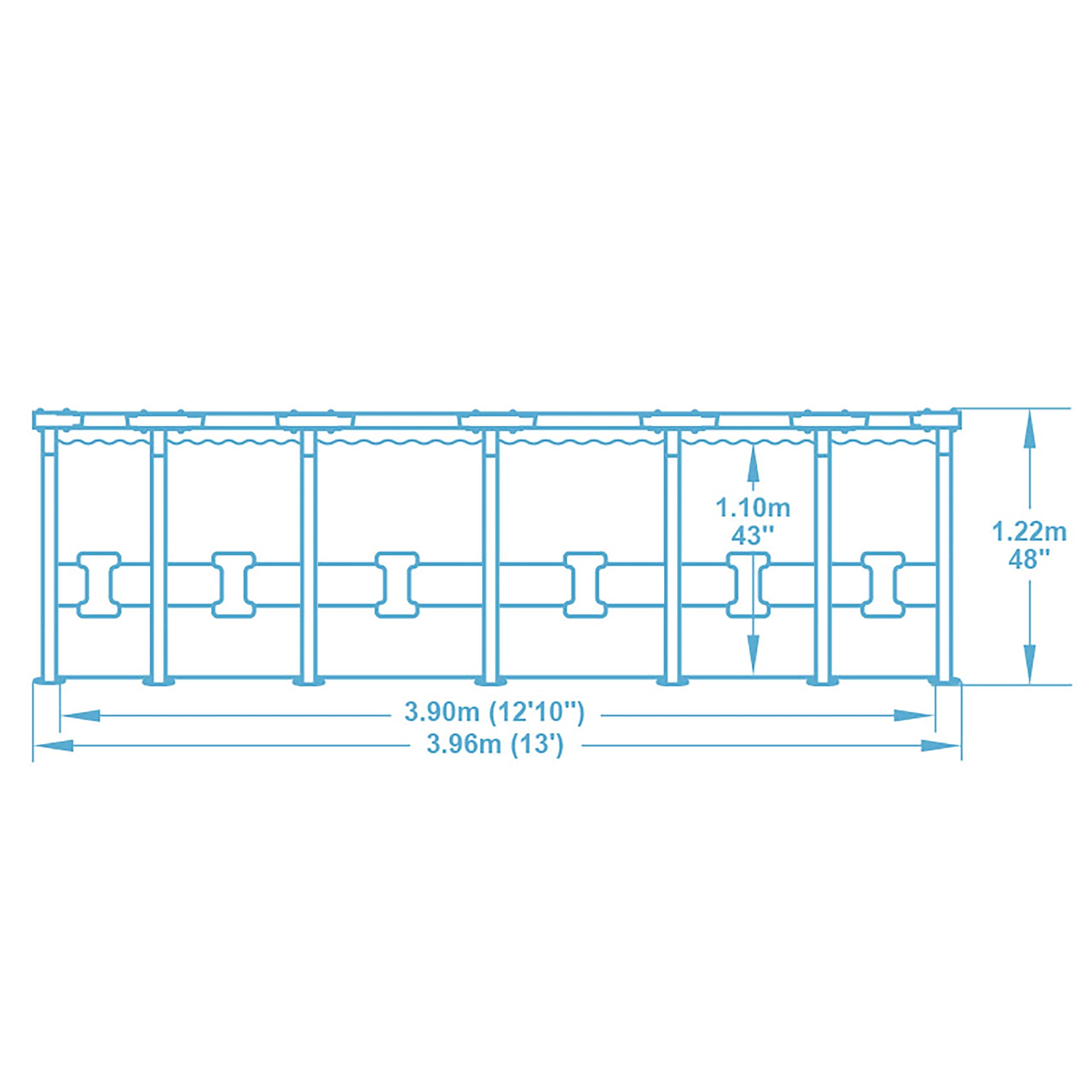 Bestway® Steel Pro MAX™ Aufstellpool Komplett-Set mit Filterpumpe Ø 396 x 122 cm, lichtgrau, rund