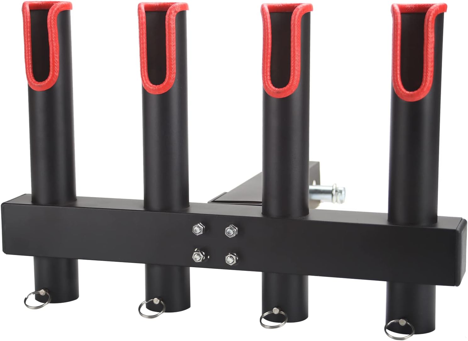 Hitch Fishing Rod Holder for Trucks for 2" Hitch Receiver, Stainless Steel Fishing Rod Rack with Reflective Warning Strip, Fishing Pole Holder 4tubes Stainless Steel