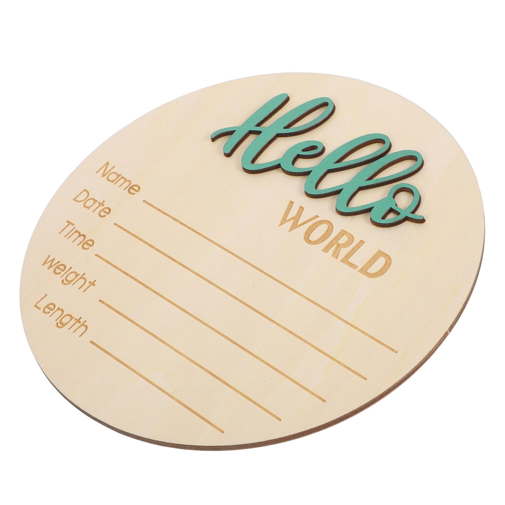 ifundom Newborn Props Baby Birth Announcement Round Wooden Sign for Photography Name Sign