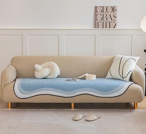 Miniatura 9 de vctops Funda de sofá de lujo en degradado de chenilla, antideslizante, súper suave, funda protectora de muebles, alfombras para sala de estar y