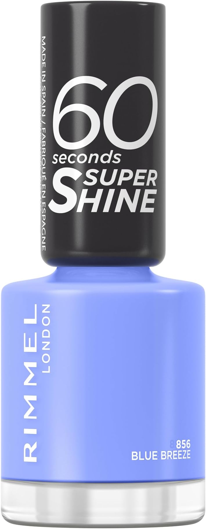 60 Seconds Super Shine Nail Polish, Blue Breeze, Quick-Dry Nail Polish, Ultra-Shiny Finish, Easy to Apply, Vibrant Colour, Long-Wearing, Clean and Improved Formula, Vegan, 8ml
