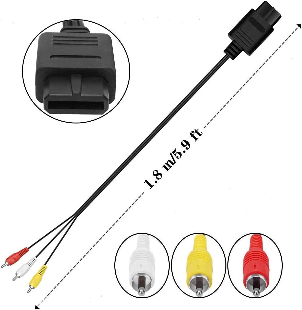 ZeroStory Classic N64 Controller, Wired N64 Controller Joystick with 5.9 Ft N64 AV Cable for N64 Video Game Console (Black and Orange) (Renewed)