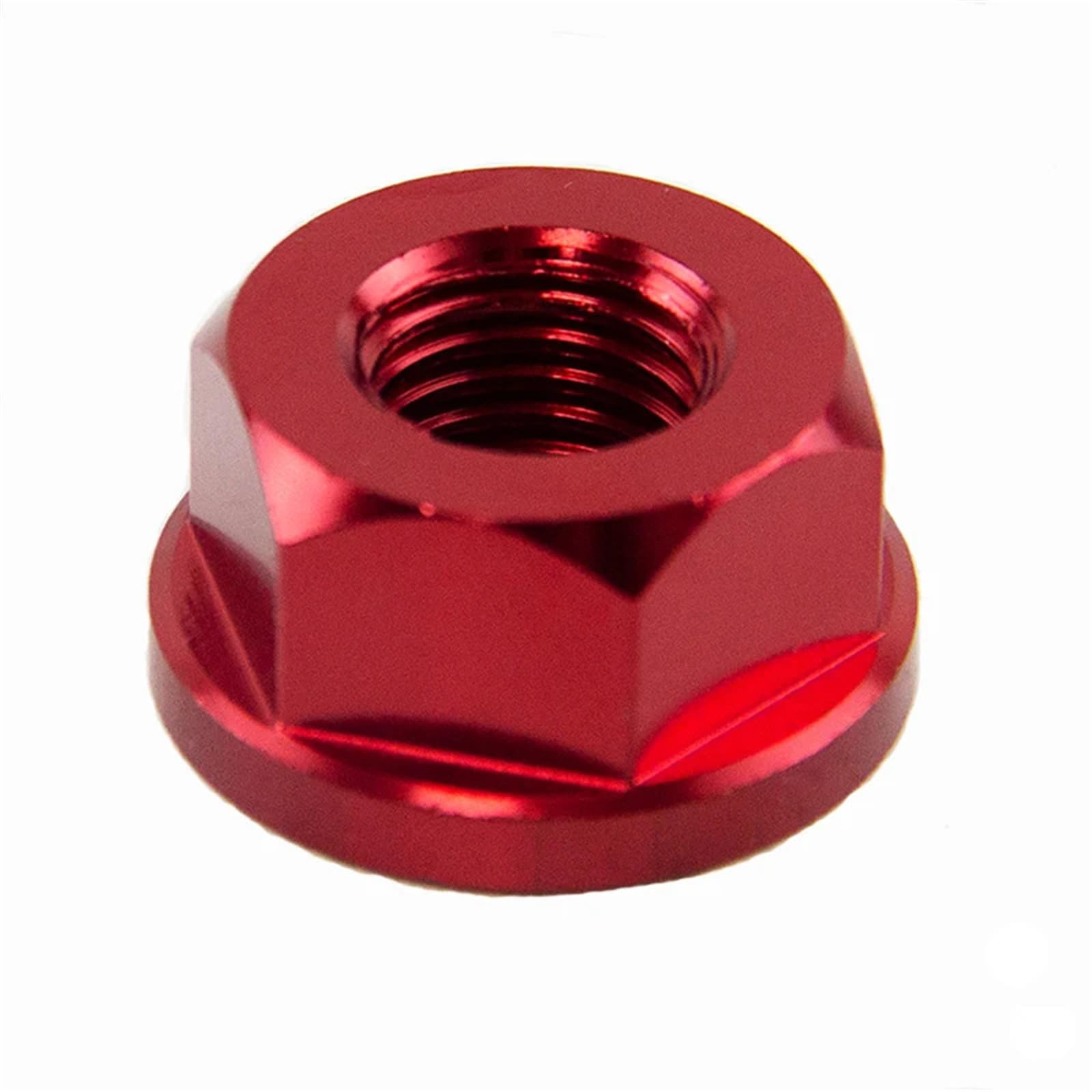 M6 M8 M14 Motorcycle Screw Bolt Nylon Hex Insert Lock Nut Universal Axle Flange Rear Locknuts Self-Locking Nut Red M14#2Pcs
