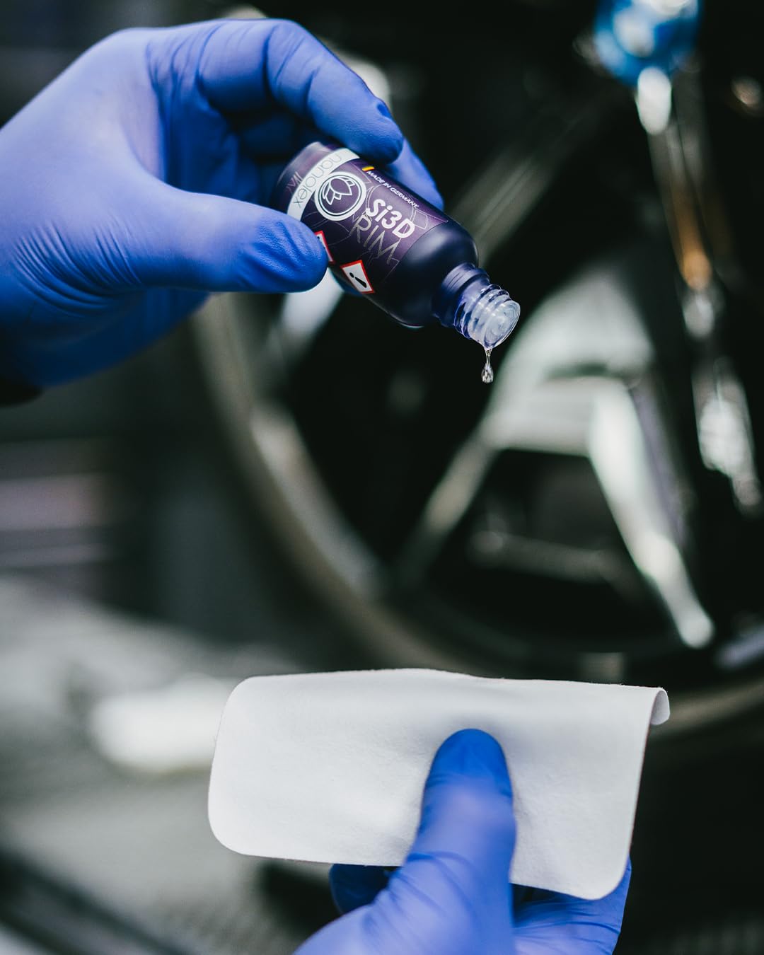 Nanolex Si3D RIM Revêtement de jante 30 ml Revêtement céramique/vernis pour une dureté de peinture accrue 9H avec hydrophobie extrême/effet lotus à base de polysilazan