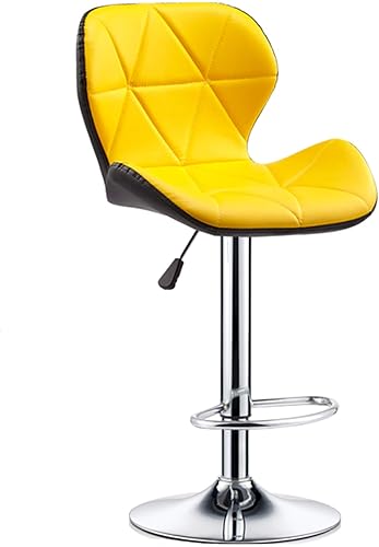 Miniatura 22 de Taburete de bar ajustable giratorio, chasis de acero grande, respaldo moderno para el hogar, taburete redondo de pierna alta, carga de 220.5 lbs,