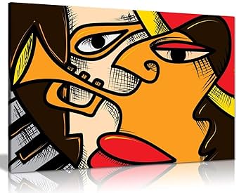 Amazon.com: Abstract Jazz Art Music Cubism Canvas Wall Art