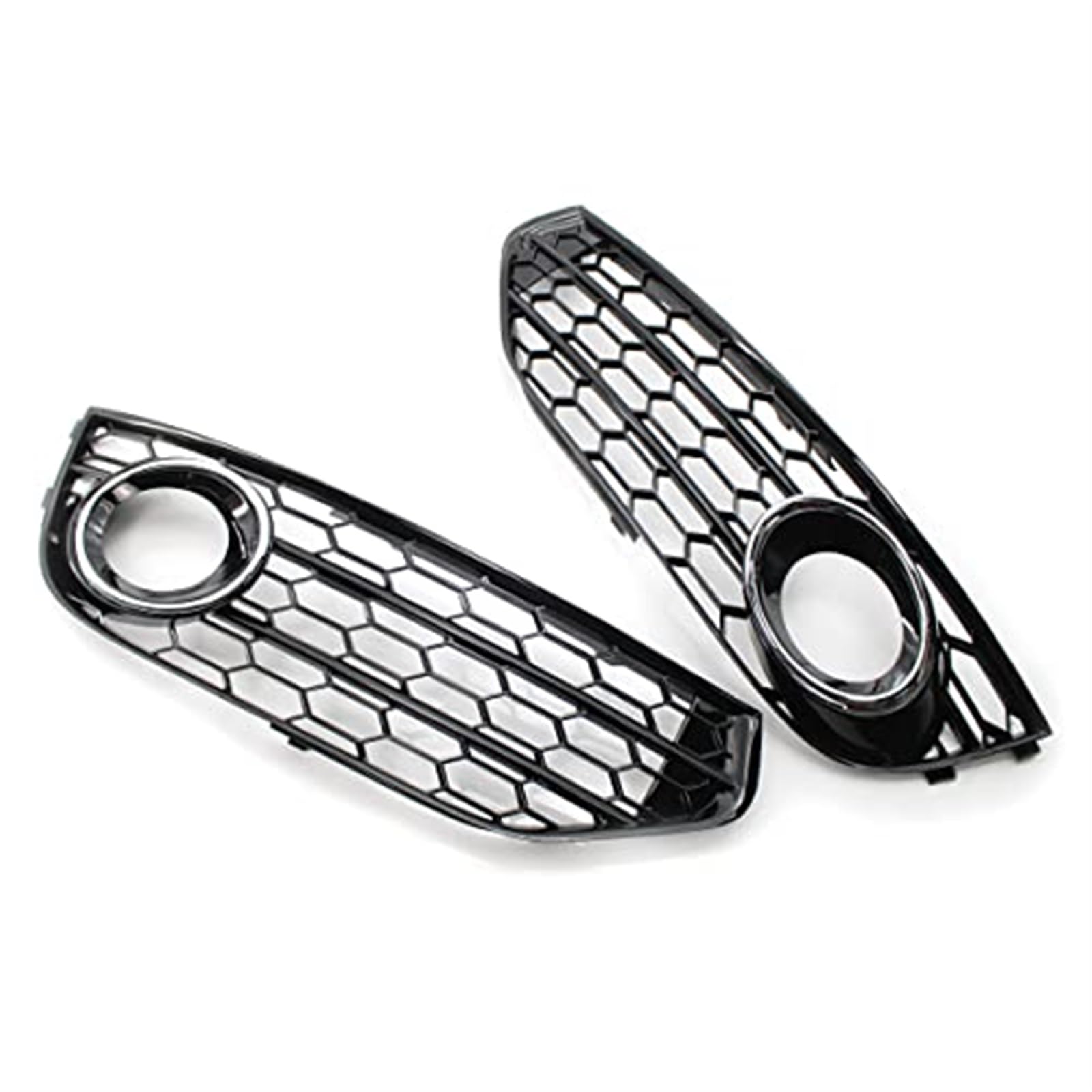 Do A4B8 Touring Edition 2007-2010 2 szt. Plaster miodu perforowana przednia rama światła przeciwmgielnego Auto Modified Parts 8K0807681J 8K0807681 Listwa przeciwmgielna(BLACK Gloss Black)