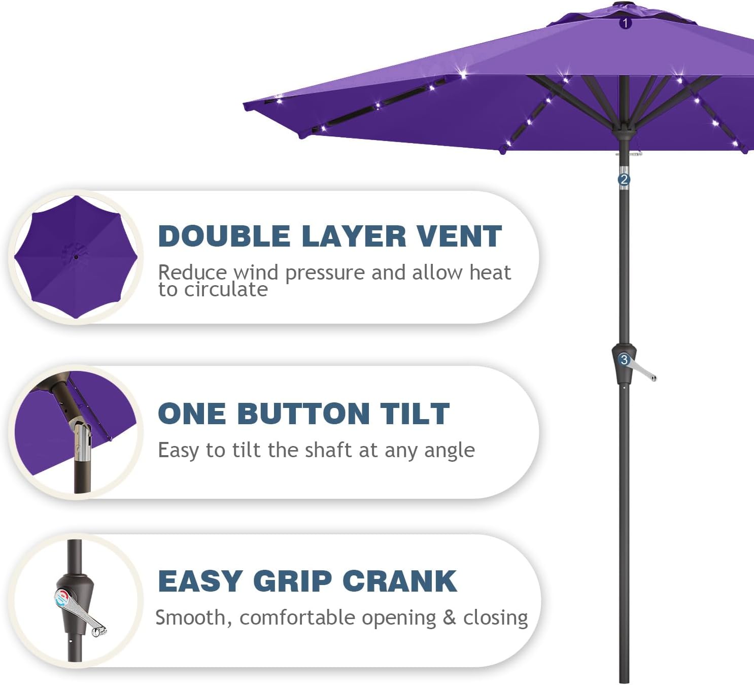 Shine Bright: The Ultimate 9FT Solar-Powered Patio Umbrella for Your Outdoor Oasis
