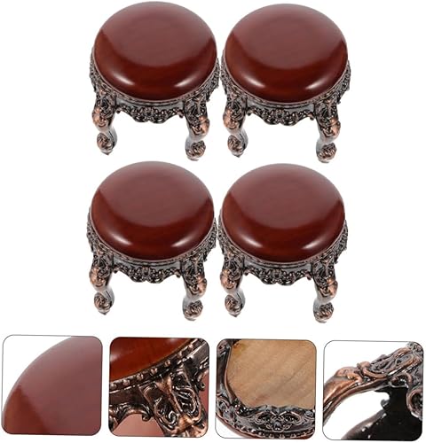 Miniatura 7 de 4 piezas de mini taburetes de casa de muñecas, muebles de casa de muñecas en miniatura accesorios a escala 1/12, taburete redondo retro para casa de