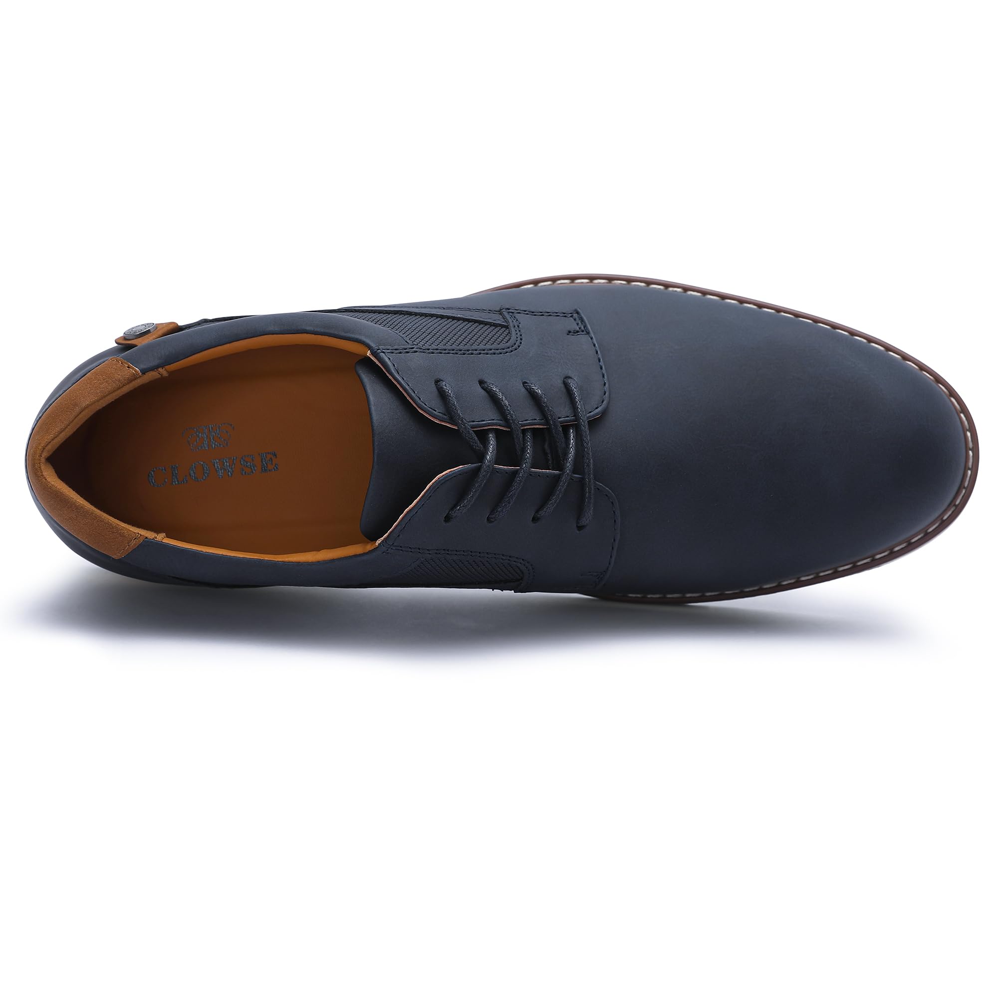 Zapatos de vestir para hombre, casuales, formales, Oxford, clásicos, con cordones, zapatos de vestir para el trabajo, Azul marino, 11 7