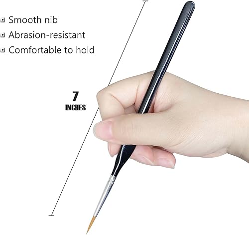 Miniatura 3 de Paquete de 10 pinceles de pintura en miniatura, juego de pinceles profesionales para acuarela, aceite, cara, uñas, pinceles de pintura de detalles