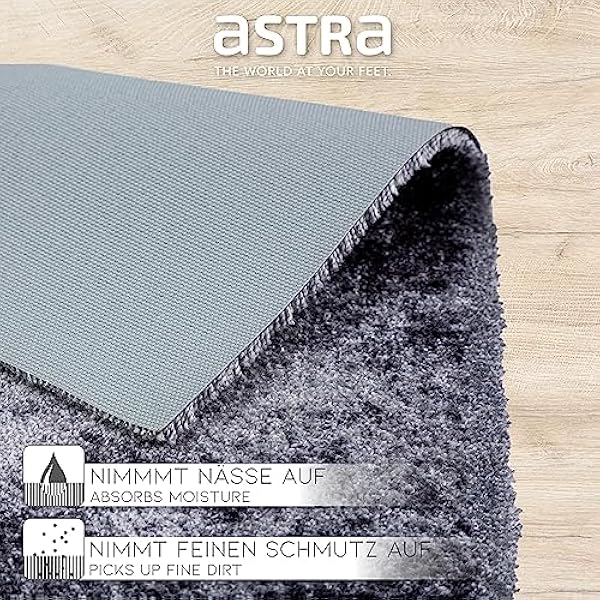 ASTRA Pluizige zachte vuilvangmat Pure & Soft – vuilvangmat voor binnen – duurzame voetmat – allover grijs 50 x 70 cm en 50 x 150 cm