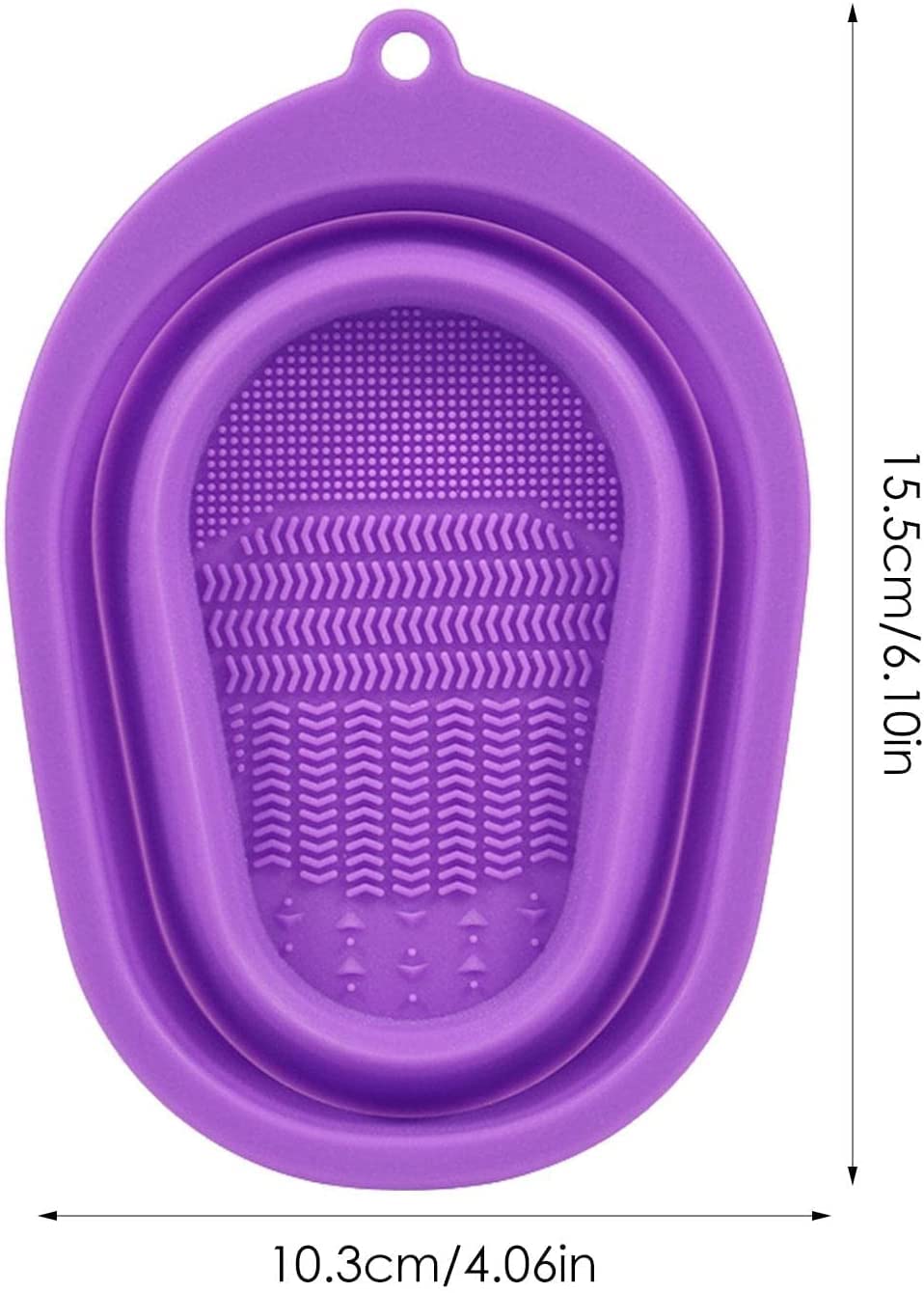 Orbica Makeup Brush Cleaning Mat, Soft and Durable Silicone Cosmetic Cleaner Pad, Foldable Makeup Brush Cleaning Bowl, Portable Washing Tool Scrubber with 4 Textures (Pack Of 1) 2