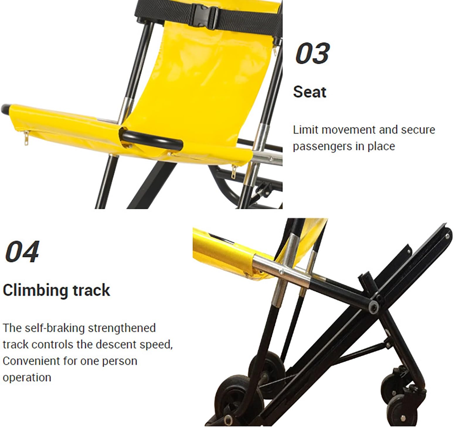 Sedia a rotelle scale sollevamento manuale, sedia rotelle salire le scale, sedia rotelle pieghevole portatile, sedia elevatrice, ambulanza backup anziani, trasferimento disabili