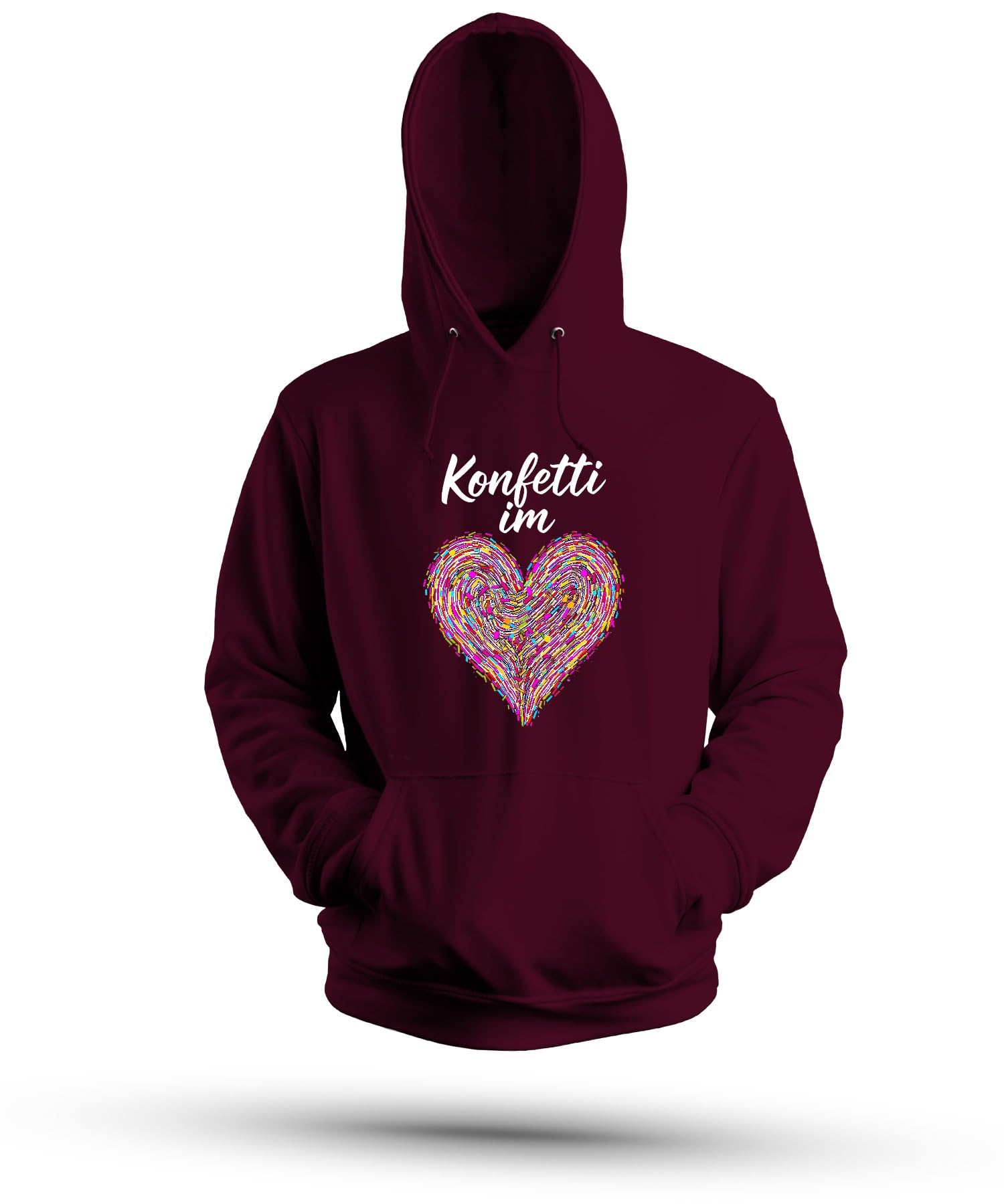 Konfetti serce kolorowa miłość impreza prezent urodzinowy prezent walentynki unisex bluza z kapturem bluza z kapturem