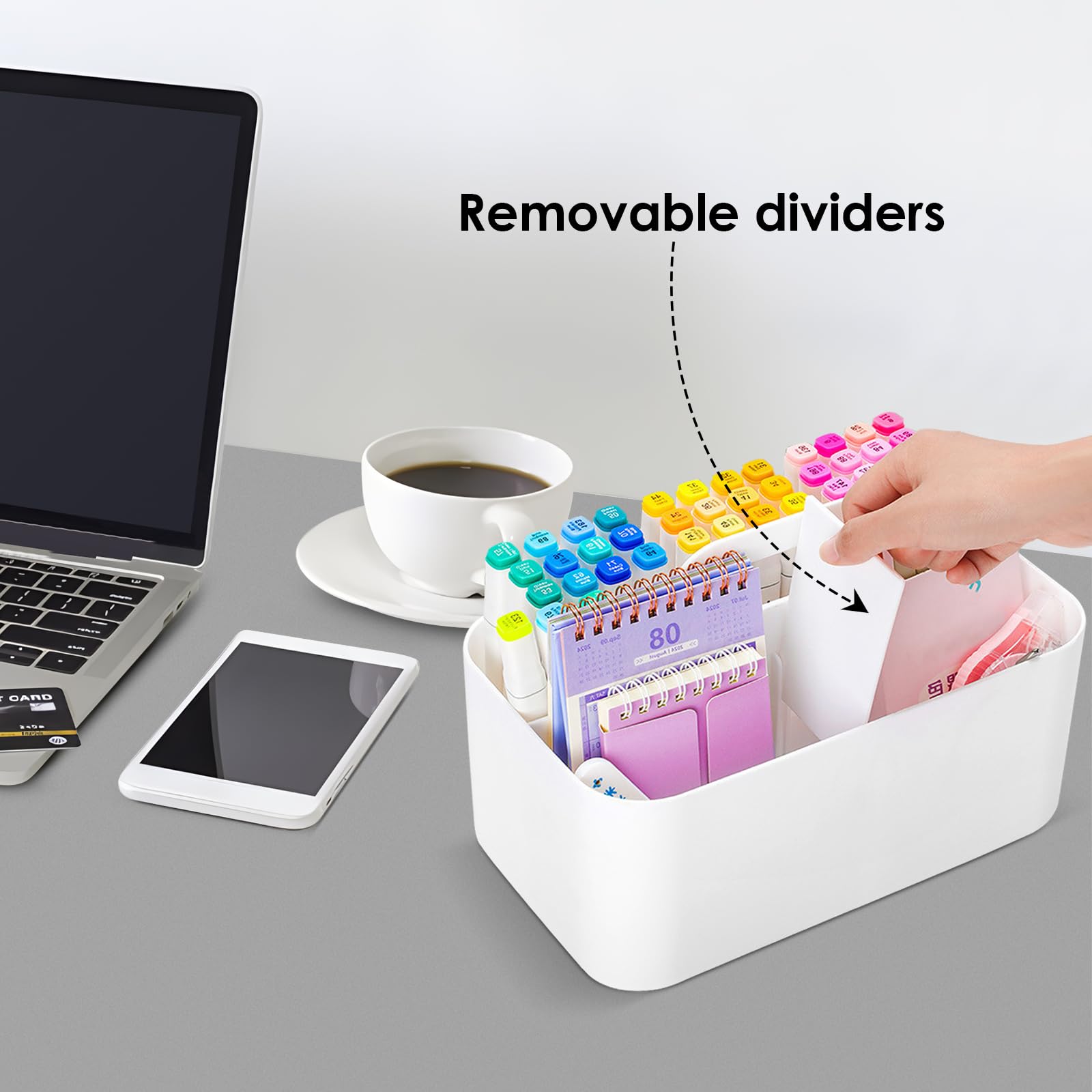 Esyhomi Multipurpose Caddy Organizer, Portable Stackable 5 Slots Desk Caddy - Image 2