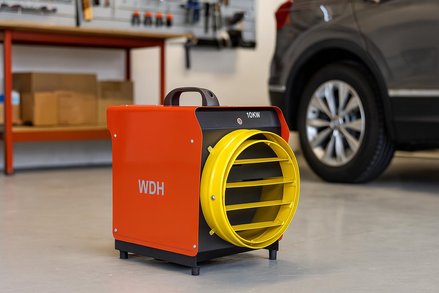 Termowentylator wysokonapięciowy Aktobis WDH-BGP10S o mocy 10.000 W (400V / 16A) z przyłączem do węża